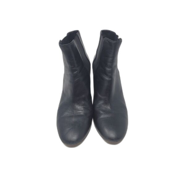 M. Gemi Black Leather Ankle Elastic Slip on Boots - Picture 1 of 12